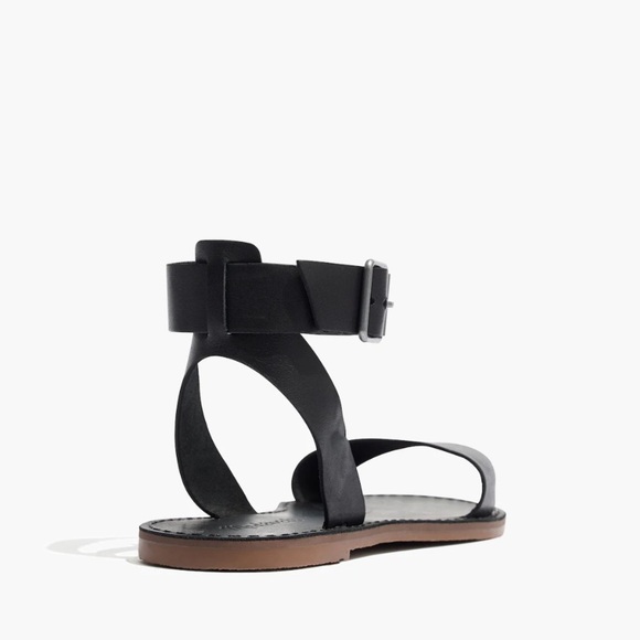 Madewell The Boardwalk Ankle-Strap Sandal In Black Leather - Picture 2 of 13
